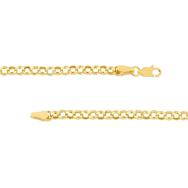 Diamond Puff Link on Rolo Necklace