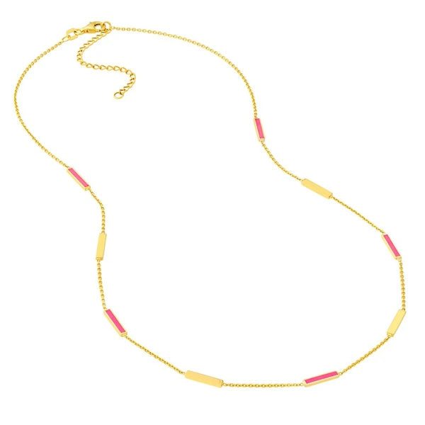 Neon Pink EN/Amel AlterN/Ating Bar Necklace