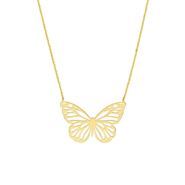 Butterfly Carving Pendant Necklace
