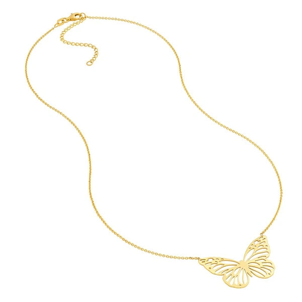 Butterfly Carving Pendant Necklace