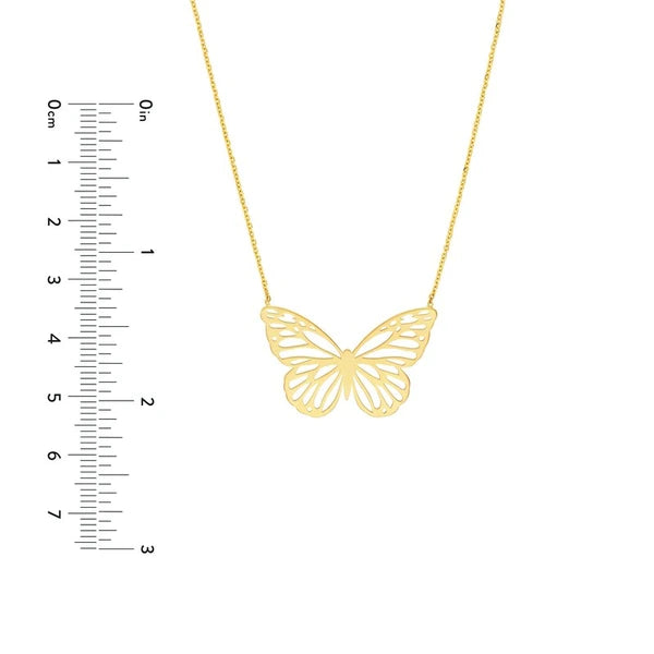 Butterfly Carving Pendant Necklace
