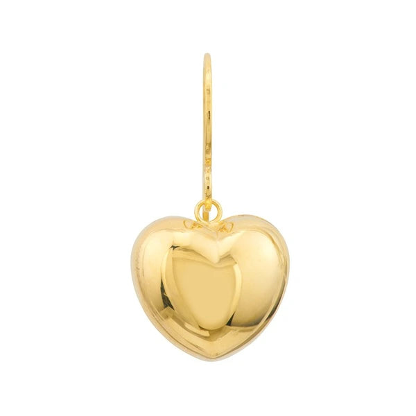 Puffed Heart Fish Hook Earrings