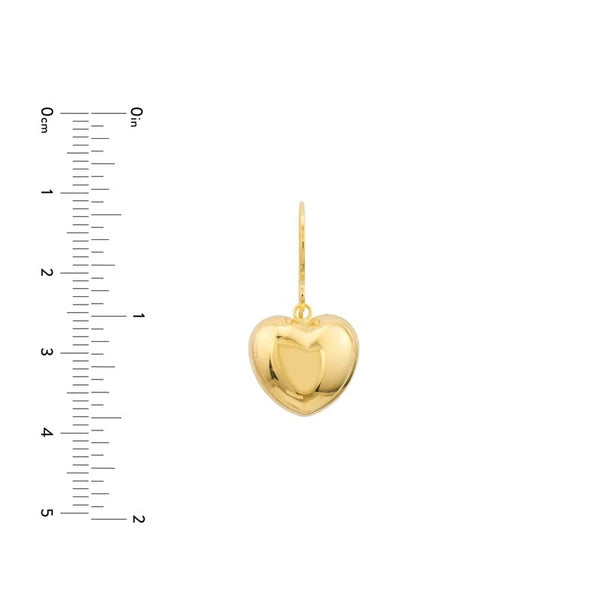 Puffed Heart Fish Hook Earrings