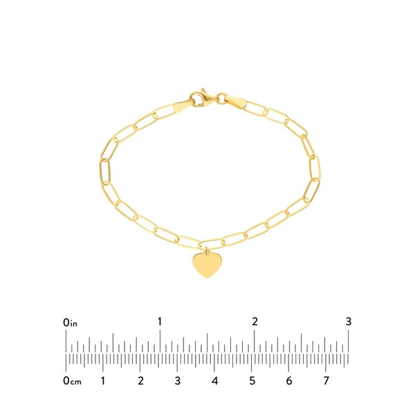 Heart Charm Paper Clip Bracelet