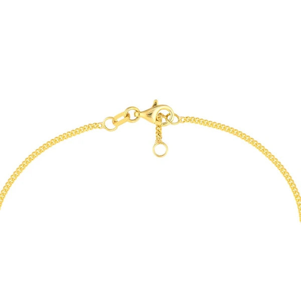 Diamond Circle on Curb Chain Bracelet