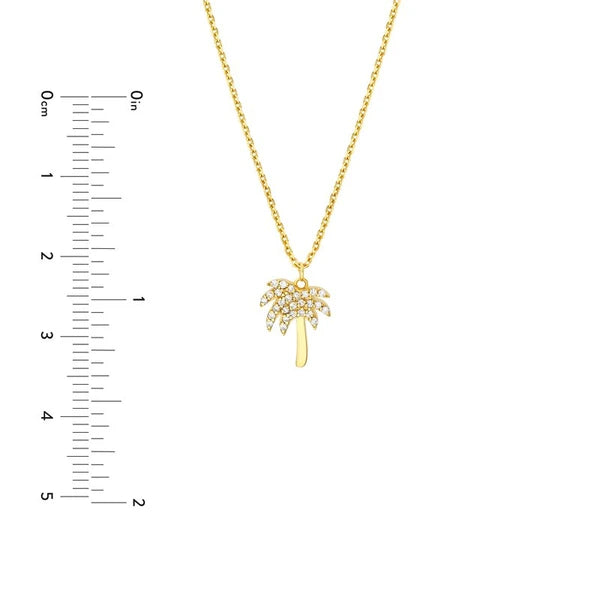 Diamond Palm Tree Necklace