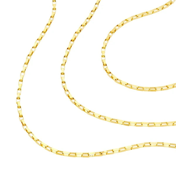 Triple Graduated Box Link Necklace
