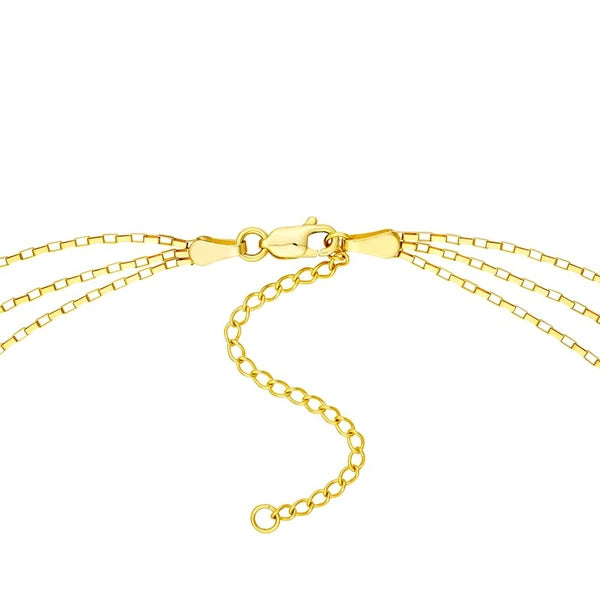 Triple Graduated Box Link Necklace
