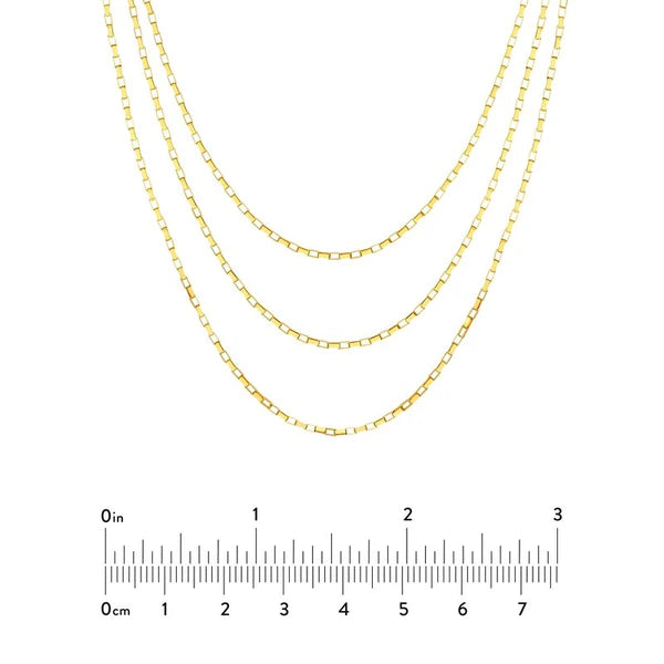 Triple Graduated Box Link Necklace