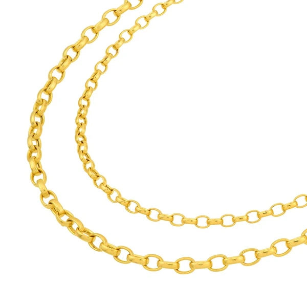 Double Layer Light Oval Rolo Necklace