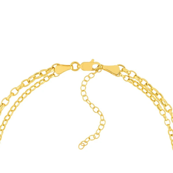 Double Layer Light Oval Rolo Necklace