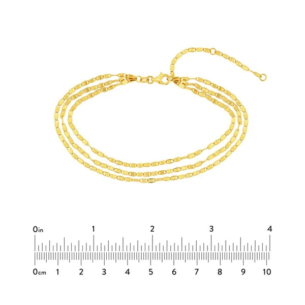 Triple Twist Mariner Layered Anklet