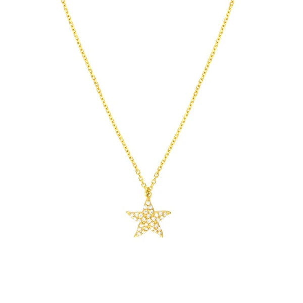 Pavé Diamond Starfish Necklace