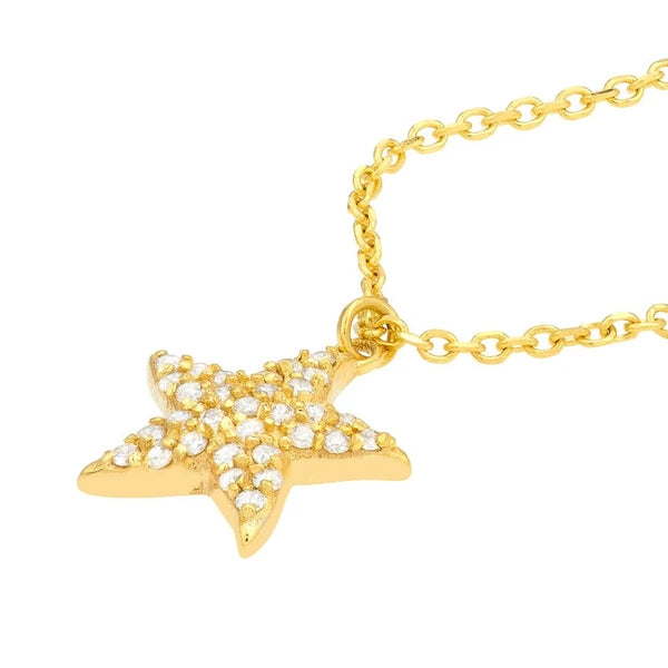 Pavé Diamond Starfish Necklace