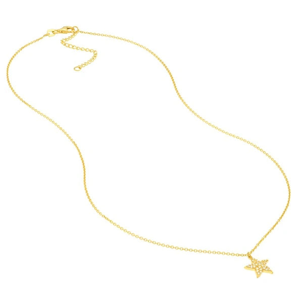 Pavé Diamond Starfish Necklace
