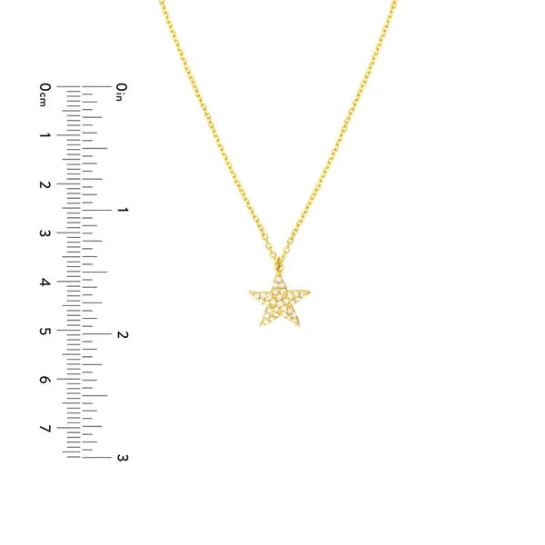 Pavé Diamond Starfish Necklace