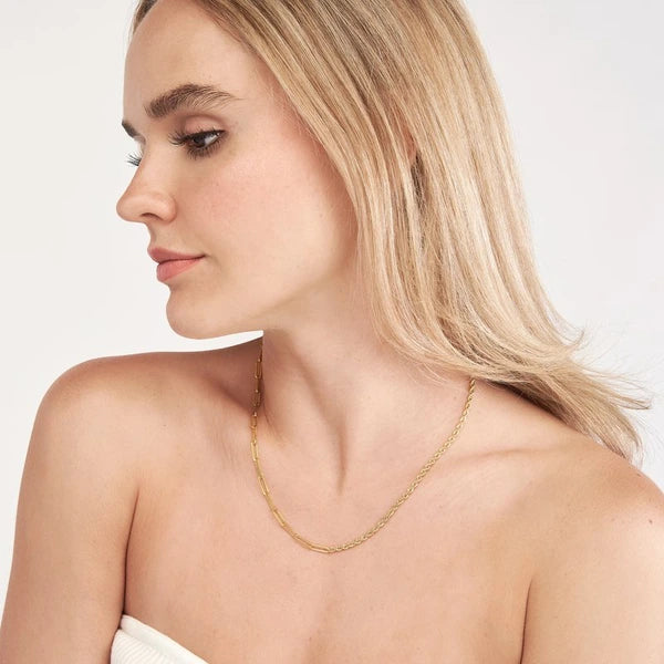 50/50 Paper Clip and Rope Necklace