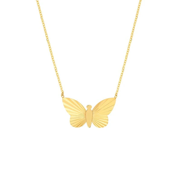Fluted Butterfly Necklace