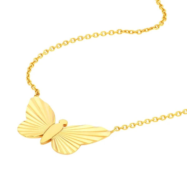 Fluted Butterfly Necklace