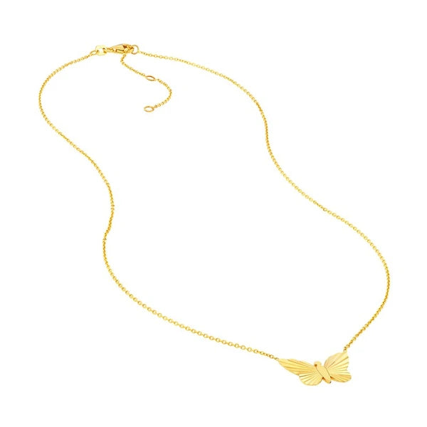 Fluted Butterfly Necklace