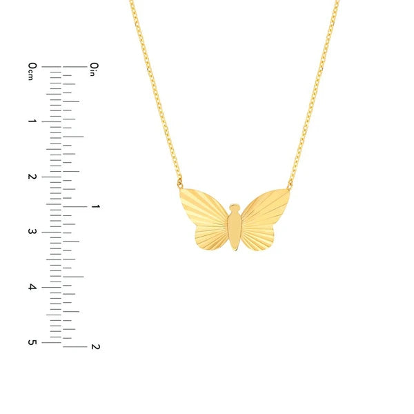 Fluted Butterfly Necklace