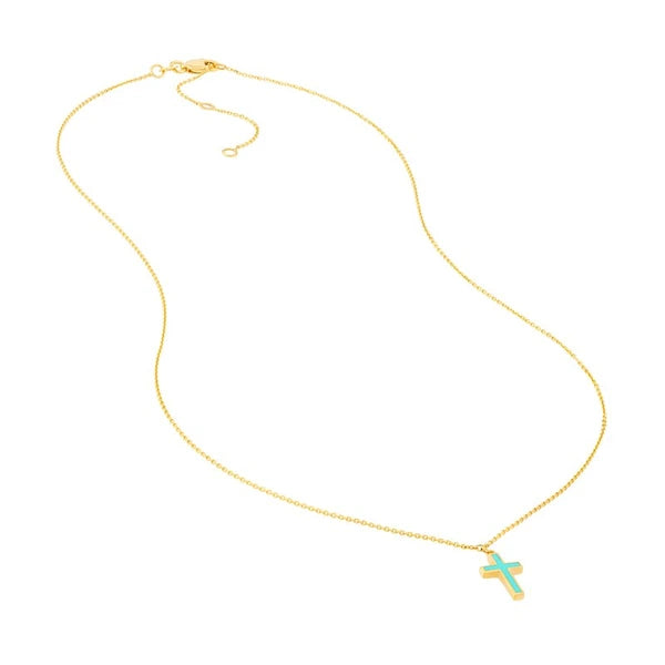 Lt.Turquoise Cross Necklace