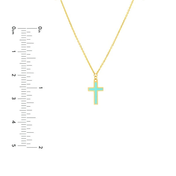 Lt.Turquoise Cross Necklace