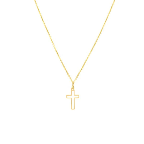White Cross EN/Amel Pendant Necklace