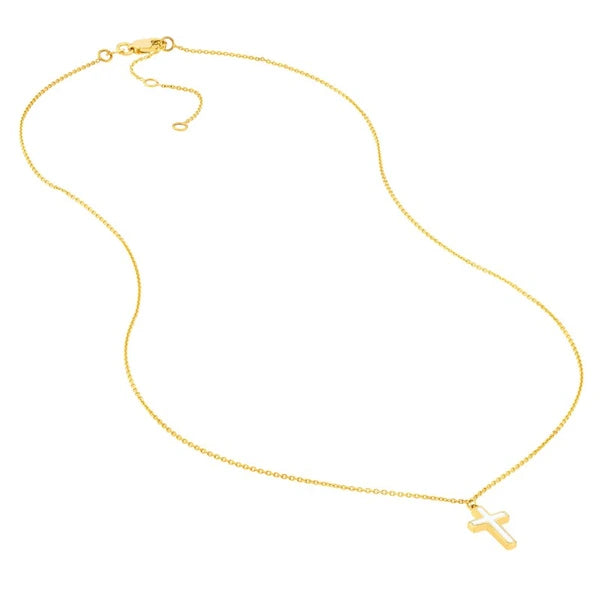 White Cross EN/Amel Pendant Necklace