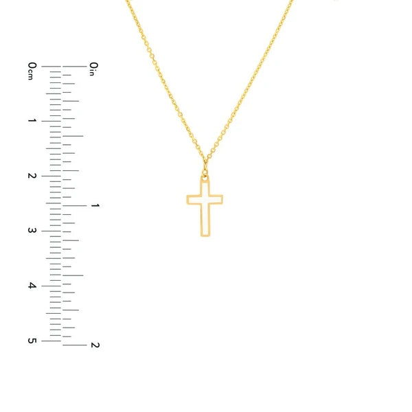 White Cross EN/Amel Pendant Necklace