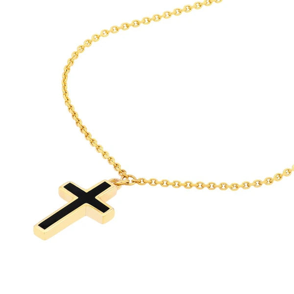 Black EN/Amel Cross Adjustable Necklace