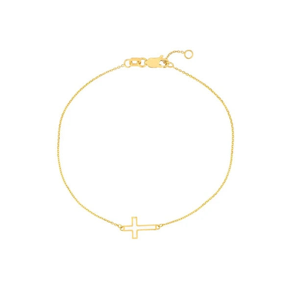White EN/Amel Sideways Cross Bracelet