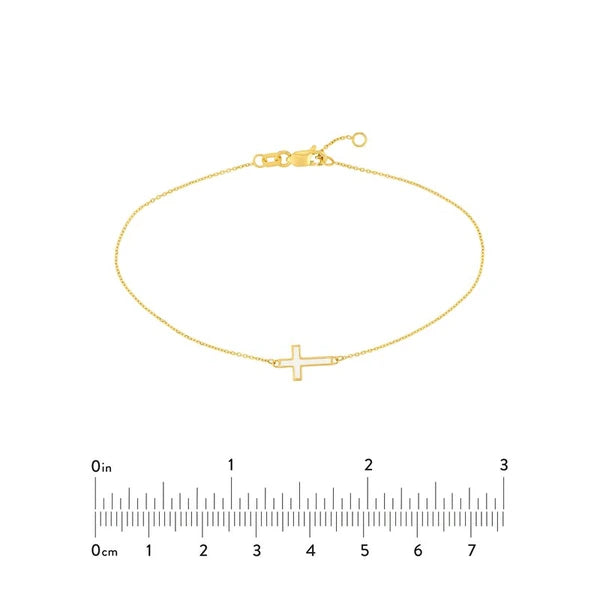 White EN/Amel Sideways Cross Bracelet