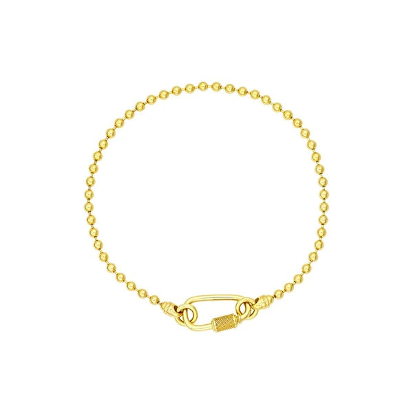 Men's Oval Twist Barrel Lock Bead Bracelet