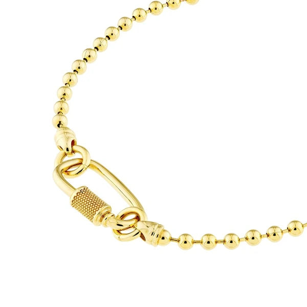 Men's Oval Twist Barrel Lock Bead Bracelet