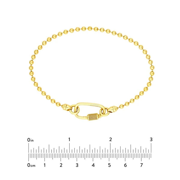 Men's Oval Twist Barrel Lock Bead Bracelet