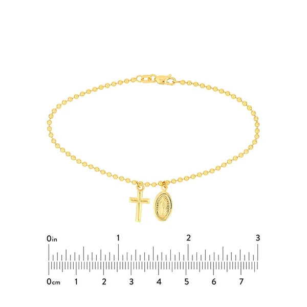 Virgin Mary and Cross Bead Bracelet