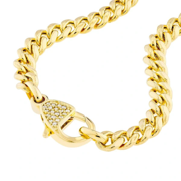 Pavé Diamond Pear Lock Curb Chain Bracelet