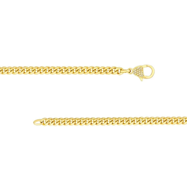 Pavé Diamond Pear Lock Curb Chain Bracelet