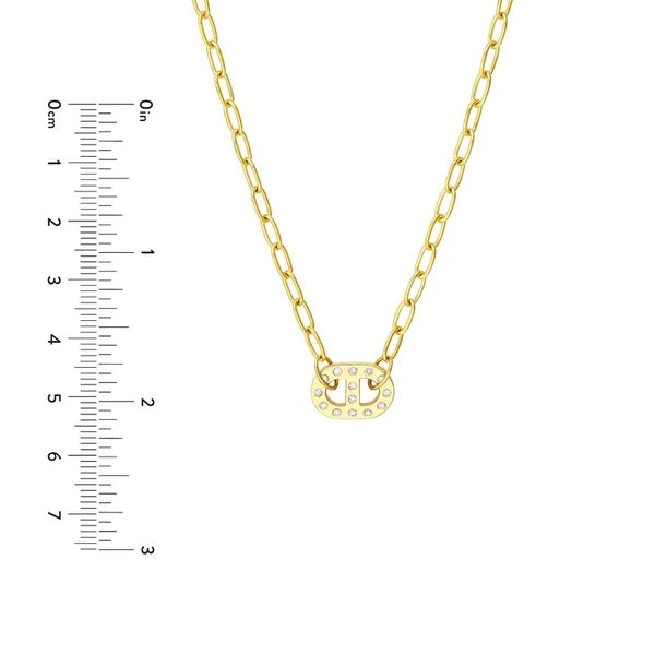 Dot Diamond Mariner Paper Clip Necklace