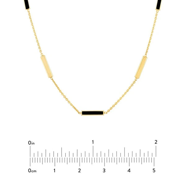 Black EN/Amel AlterN/Ating Bar Station Necklace