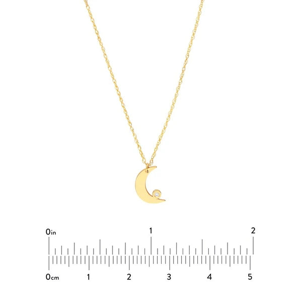 So You Diamond Bezel Half Moon Necklace