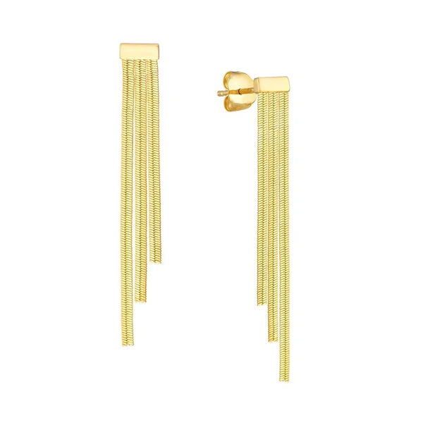 Ascending Triple SN/Ake Chain Earrings