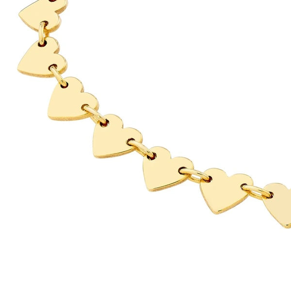 Side by Side Heart Station Necklace