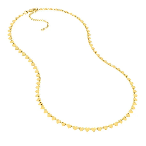 Side by Side Heart Station Necklace
