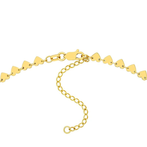 Side by Side Heart Station Necklace
