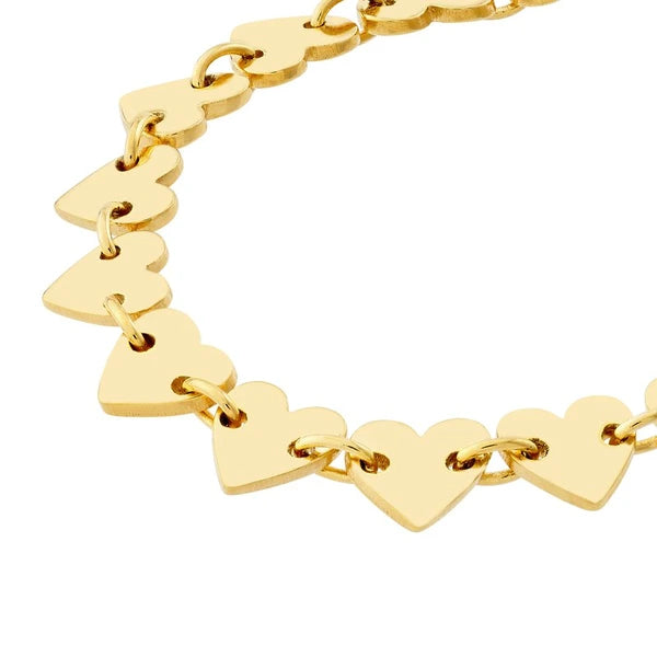 Side by Side Heart Station Bracelet