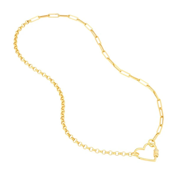 50/50 Paper Clip + Rolo Split Chain