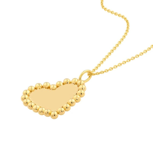 Polished Beaded Heart Pendant