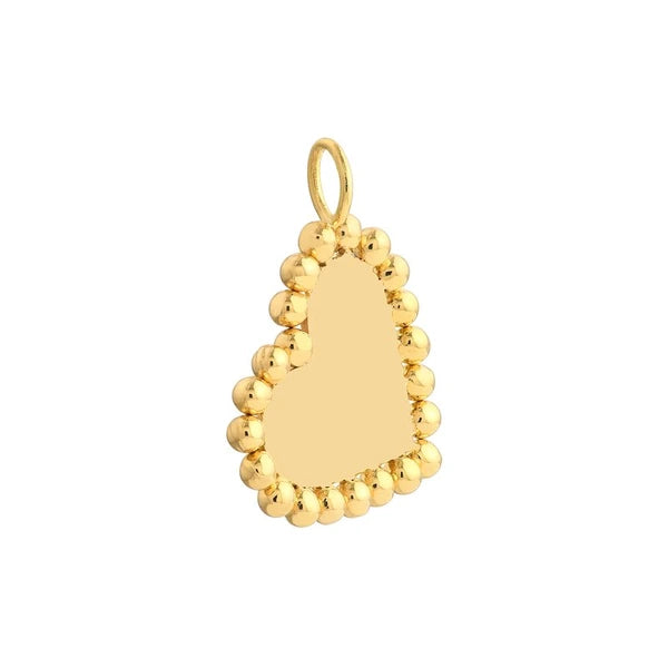 Polished Beaded Heart Pendant